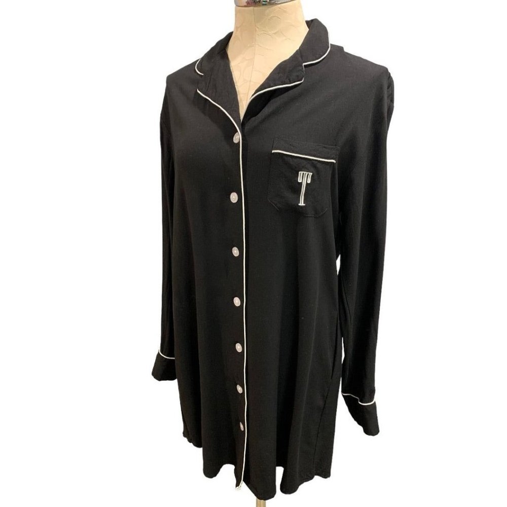 One Size Women's Monogram "T" Night Shirt Bridesmaid Button Up‎